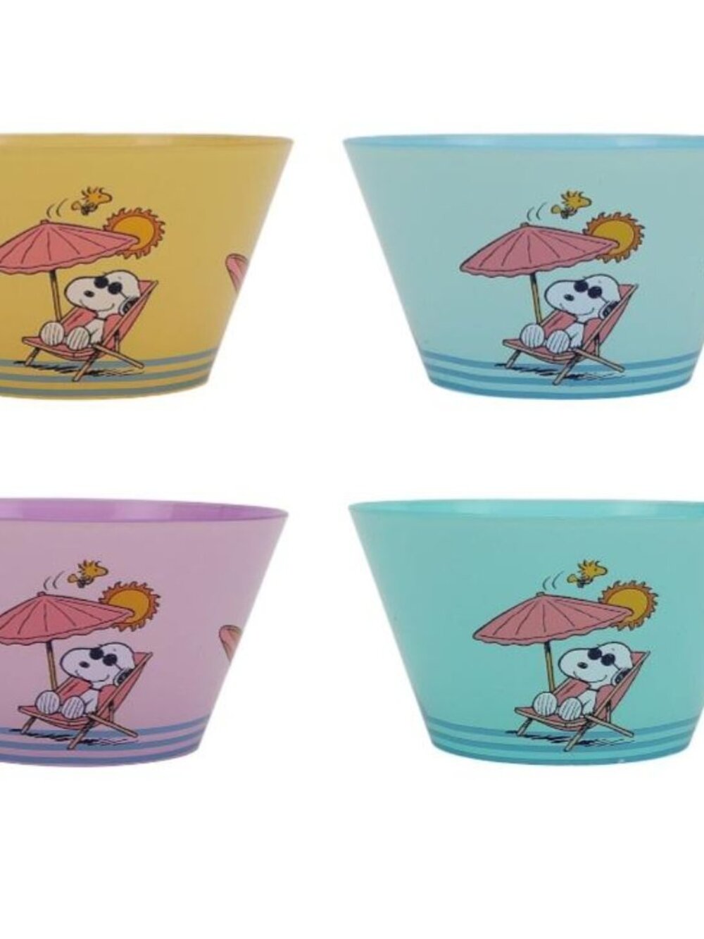Snoopy Celebrate Together Summer Plastic Bowls Set of 4